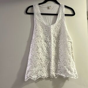Ivory floral tank j crew